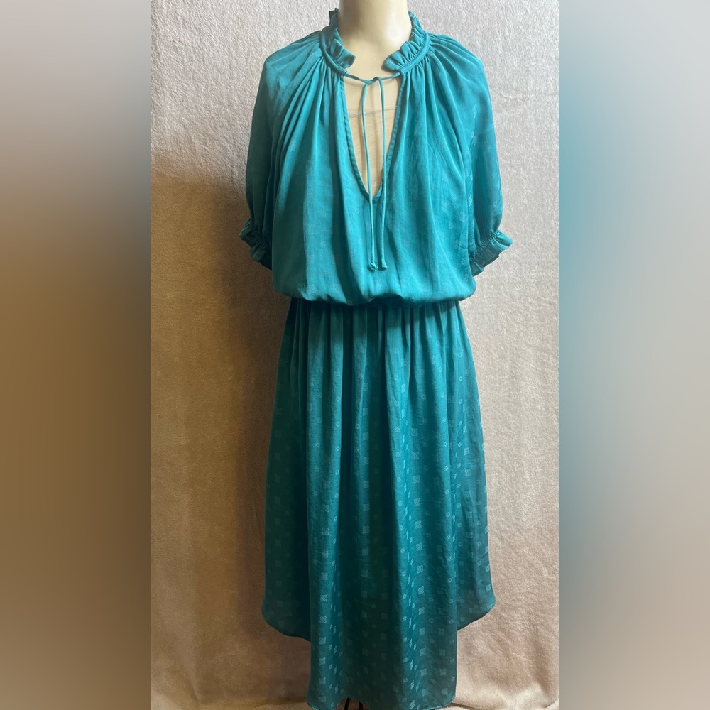 Current Air teal green Puff Sleeve Sundress